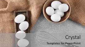  Presentation with chicken - Colorful slide deck enhanced with rural nutrition - wooden dish bowl with chicken backdrop and a light gray colored foreground