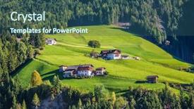  Presentation with rural tourism concept - Theme having rural pastoral in the val background and a ocean colored foreground