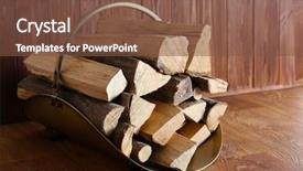  Presentation with rural poverty - PPT theme having rural poverty - basket with firewood on wooden background and a tawny brown colored foreground