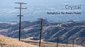  Presentation with power lines - Presentation theme featuring rural power lines above dry grass hillside near los angeles and ventura county in southern california the san fernando valley is the background background and a light blue colored foreground