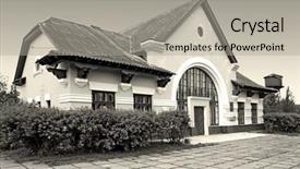  Presentation with rural - Slides featuring rural railway station background and a light gray colored foreground