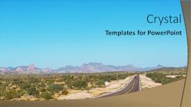  Presentation with rural road - Presentation theme enhanced with rural-road-along-cactus-fields background and a light blue colored foreground