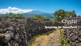  Presentation with lava - Slide deck having rural-road-along-old-lava background and a tawny brown colored foreground