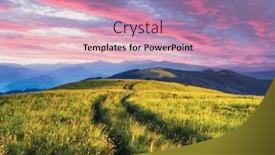  Presentation with pink sky - Presentation featuring rural-road-and-beautyful-pink background and a  colored foreground