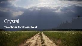  Presentation with rural road - Presentation design featuring rural road and the blue sky background and a gray colored foreground