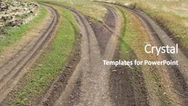  Presentation with fork road - Theme having rural road fork background and a coral colored foreground