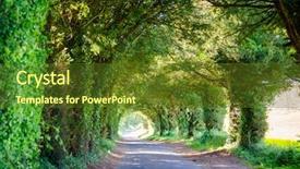  Presentation with rural road - Theme featuring rural road forming a tunnel background and a tawny brown colored foreground