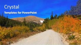  Presentation with rural road - Slide set with rural road in colorado background and a cobalt blue colored foreground