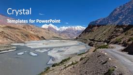  Presentation with rural india - Cool new slide set with rural-road-in-himalayas backdrop and a teal colored foreground