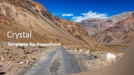  Presentation with rural india - Presentation design enhanced with rural-road-in-himalayas background and a coral colored foreground