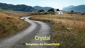  Presentation with rural road - Cool new PPT layouts with rural road in lukavica plateau backdrop and a tawny brown colored foreground