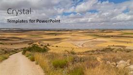  Presentation with agricultural - PPT theme enhanced with rural-road-in-the-spanish background and a light blue colored foreground