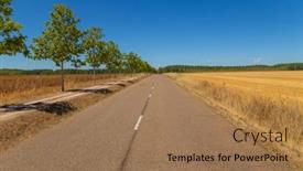  Presentation with rural road - Presentation featuring rural-road-in-the-spanish background and a coral colored foreground
