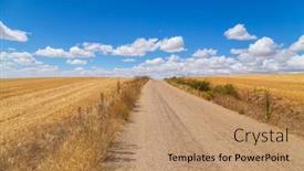  Presentation with rural road - Presentation theme consisting of rural-road-in-the-spanish background and a coral colored foreground