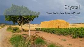  Presentation with agricultural - Presentation with rural-road-in-the-spanish background and a light blue colored foreground