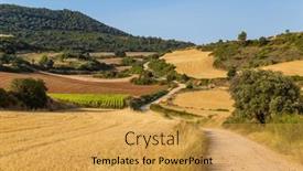  Presentation with rural road - Presentation theme enhanced with rural-road-in-the-spanish background and a gold colored foreground