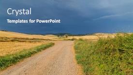  Presentation with rural road - Slide set enhanced with rural-road-in-the-spanish background and a  colored foreground