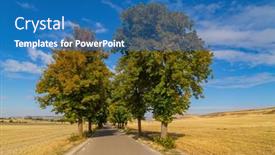  Presentation with rural road - Slide deck with rural-road-in-the-spanish background and a  colored foreground