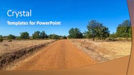  Presentation with agricultural - PPT theme featuring rural-road-in-the-spanish background and a  colored foreground