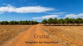  Presentation with agricultural - Presentation design featuring rural-road-in-the-spanish background and a gold colored foreground