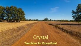  Presentation with agricultural - Theme having rural-road-in-the-spanish background and a tawny brown colored foreground