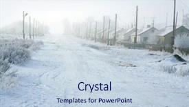  Presentation with rural road - Presentation theme having rural-road-in-the-winter background and a sky blue colored foreground