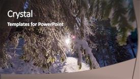  Presentation with winter road and branch - PPT theme consisting of rural road on beatiful winter background and a dark gray colored foreground