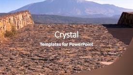  Presentation with volcano - PPT theme having rural road paved of stone and view of the volcano etna background and a violet colored foreground