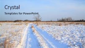  Presentation with winter road and branch - PPT theme featuring flat icon of briefcase background and a white colored foreground