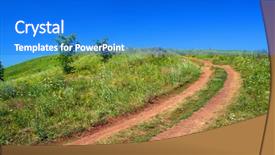  Presentation with rural india paddy field green - Cool new presentation with rural road uphill on green backdrop and a  colored foreground