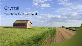  Presentation with rural road - Beautiful presentation theme featuring rural road with old shed backdrop and a light blue colored foreground