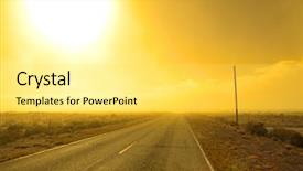  Presentation with rural road - Slide deck with rural road with sun set background and a yellow colored foreground