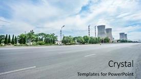  Presentation with green power - Beautiful PPT theme featuring rural roads - empty road skyline clouds power backdrop and a light gray colored foreground