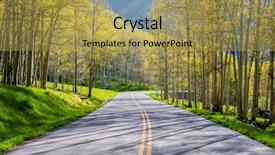  Presentation with lights through forest - Cool new slides with rural roads - road through aspen forest backdrop and a yellow colored foreground