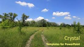 Presentation with rural - Slide deck featuring rural roads in steppe in summer day background and a tawny brown colored foreground