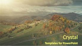  Presentation with epic - Slide set with view epic carpathian meadow highland background and a tawny brown colored foreground