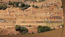  Presentation with rural india survey - Slides having rural settlement on the foothills background and a coral colored foreground