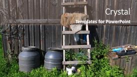 Presentation with herb - Audience pleasing PPT theme consisting of rural-shed-on-green-herb backdrop and a gray colored foreground