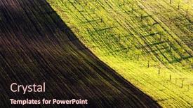  Presentation with green waves - Cool new PPT theme with rural-spring-landscape-with-colored backdrop and a wine colored foreground