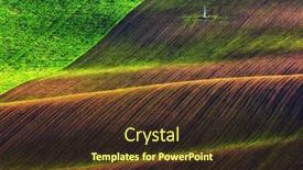  Presentation with green waves - Slides enhanced with rural-spring-landscape-with-colored background and a tawny brown colored foreground