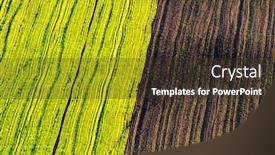  Presentation with green waves - Presentation design featuring rural-spring-landscape-with-colored background and a tawny brown colored foreground
