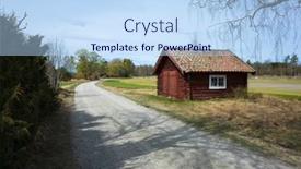  Presentation with scandinavia - Presentation theme with rural-sweden-old-traditional-red background and a sky blue colored foreground