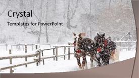  Presentation with alps - Audience pleasing presentation consisting of rural tourism - horse pulled sledge backdrop and a light gray colored foreground