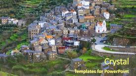  Presentation with rural tourism - Audience pleasing slides consisting of rural tourism - piodao - beautiful traditional village backdrop and a tawny brown colored foreground