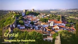  Presentation with rural tourism - Beautiful presentation theme featuring rural tourism - view of the beautiful medieval backdrop and a tawny brown colored foreground