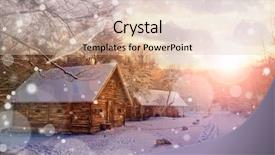  Presentation with winter landscape winter tree - PPT layouts featuring rural tourism - vivid winter landscape background and a lemonade colored foreground