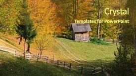  Presentation with rural tourism - Theme consisting of rural tourism homestead - autumn in the mountain village background and a tawny brown colored foreground