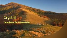  Presentation with light colors - Beautiful slide deck featuring rural tourism homestead - autumn landscape in the mountains backdrop and a tawny brown colored foreground