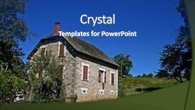  Presentation with rural tourism - Colorful presentation theme enhanced with rural tourism homestead - farmhouse in the countryside backdrop and a  colored foreground