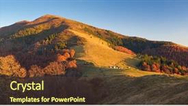  Presentation with rain sky - PPT theme with rural tourism homestead - mountain landscape stormy sky background and a tawny brown colored foreground